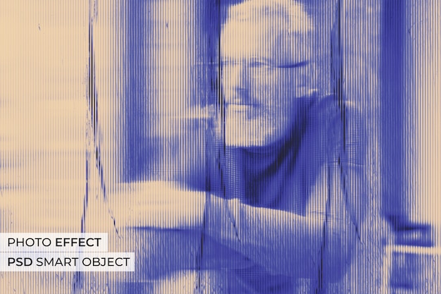 Gratis PSD fotoeffekt med lodrette, slørede linjer