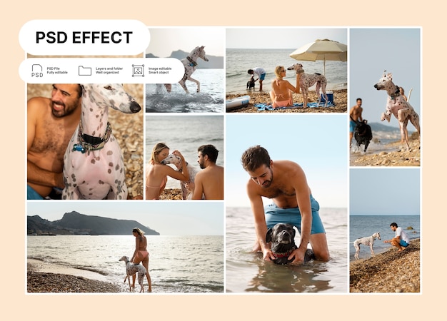 Gratis PSD fotoeffekt med papperscollage