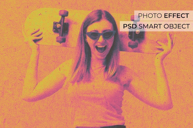 Gratis PSD fotoeffekt med printet stof