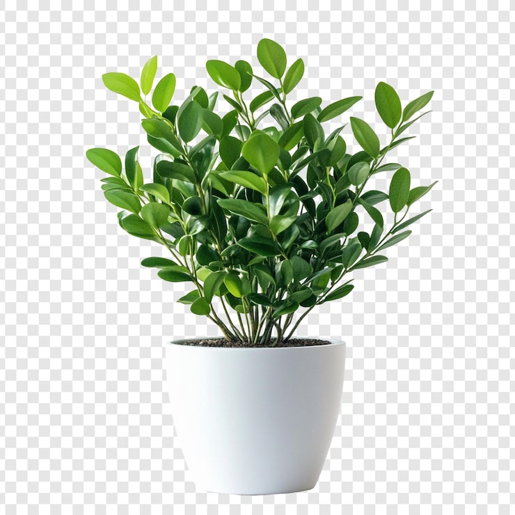 Gratis PSD frodig grøn plante i en hvid potte perfekt til boligindretning