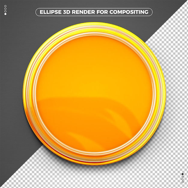 Gratis PSD front ellipse 3d gengivelse gul til komposition