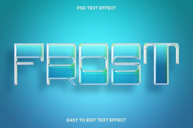 Gratis PSD frost glasstil teksteffekt