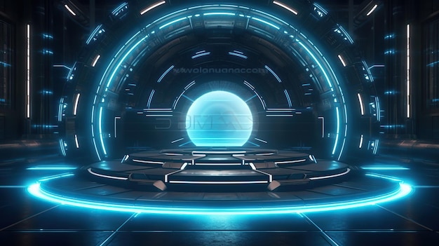 Gratis PSD futuristisk scendekor generativ ai