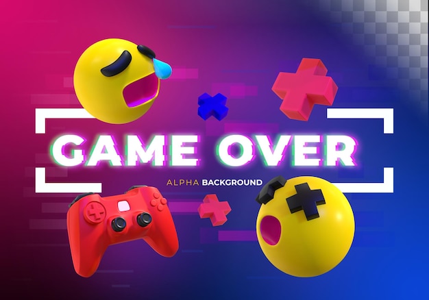 Gratis PSD gamerbanner med glitch-effekt