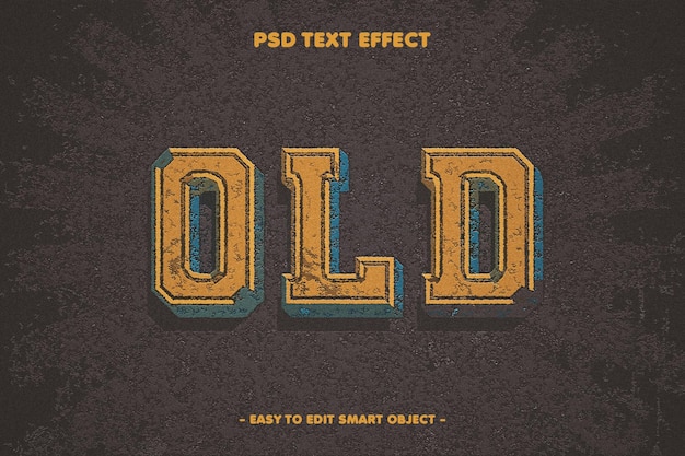 Gratis PSD gammal förvrängd retro texteffekt