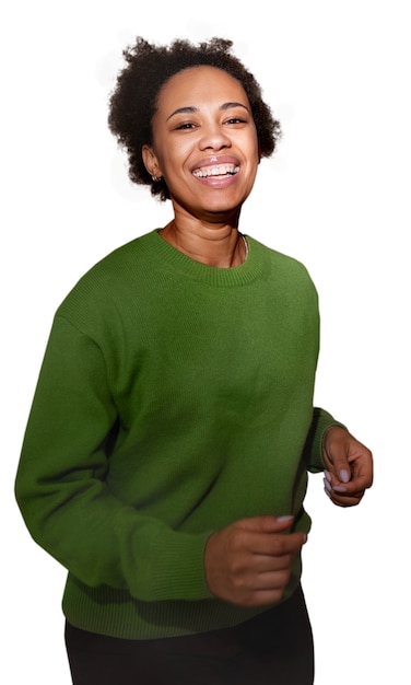 Gratis PSD glad kvinne som danser isolert