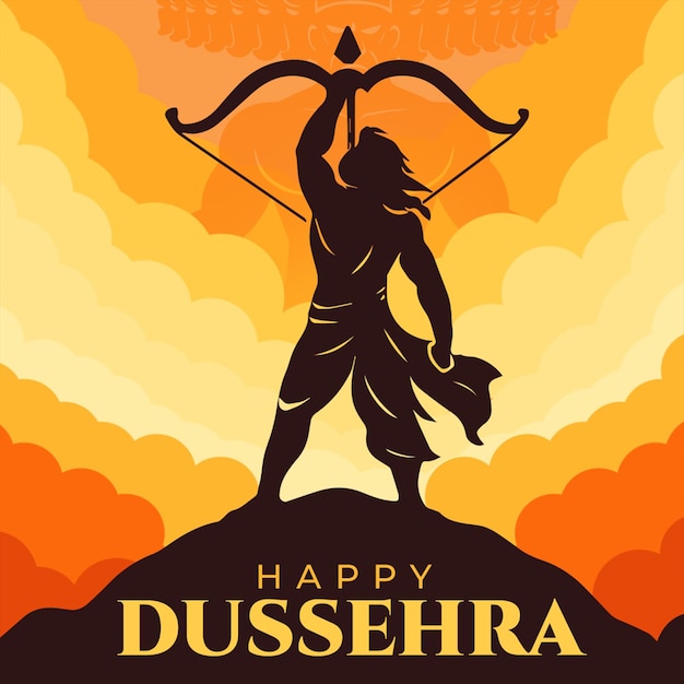 Gratis PSD glædelig dussehra fejring post design