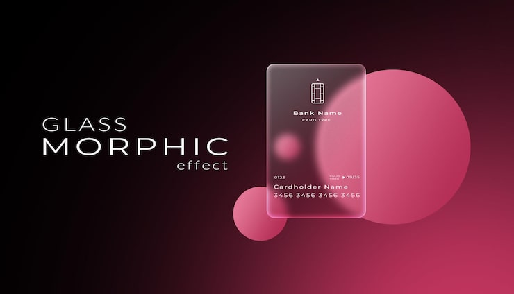 Gratis PSD glassmorfisme effekt med gradient farge bakgrunn