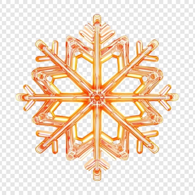 Gratis PSD glødende amber snøfnugg – et festlig vinterdesign