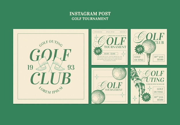 Gratis PSD golf turnering instagram-innlegg