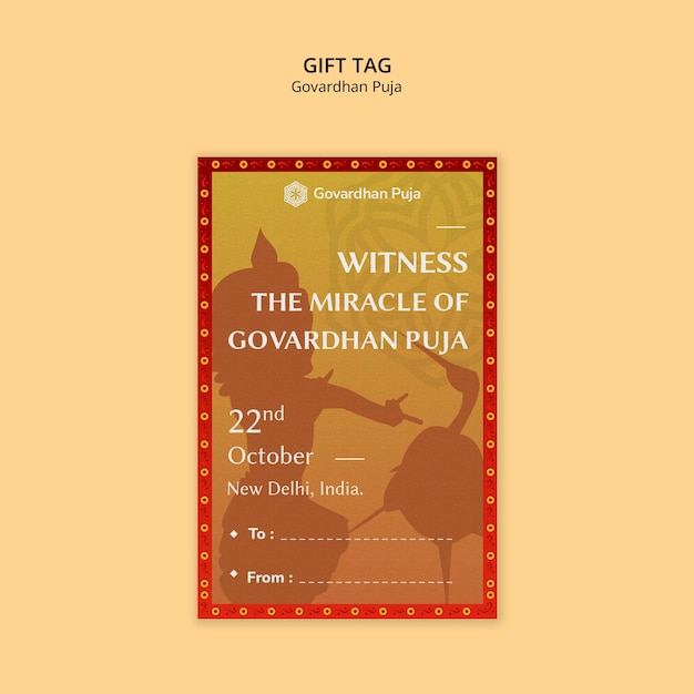 Gratis PSD govardhan puja gavemærke