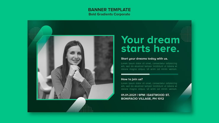 Gratis PSD gradient bannermal for bedriftskarriere