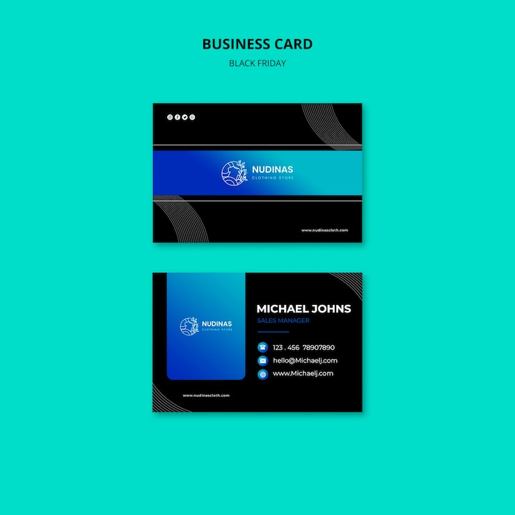 Gratis PSD gradient black friday-visitkort
