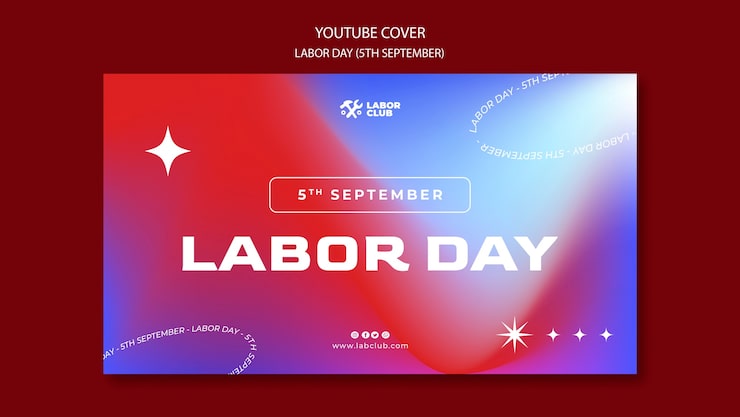 Gratis PSD gradient designmal for arbeidernes dag
