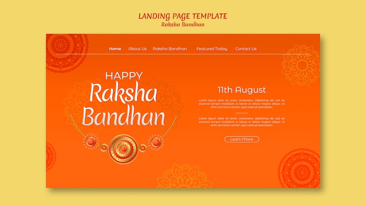 Gratis PSD gradient raksha landningssida mall