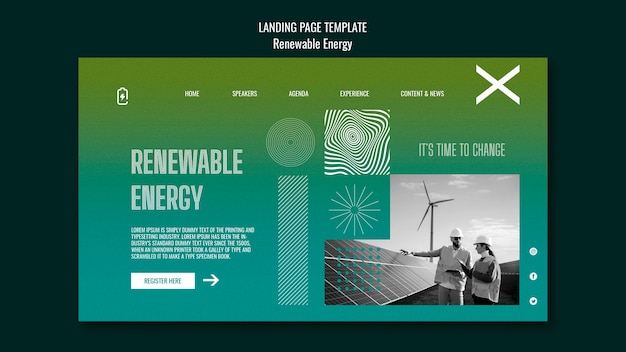 Gratis PSD gradient skabelon for vedvarende energi