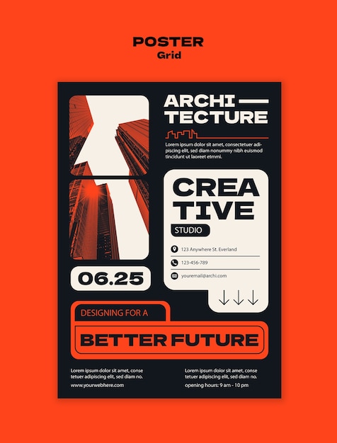 Gratis PSD grid architecture template design