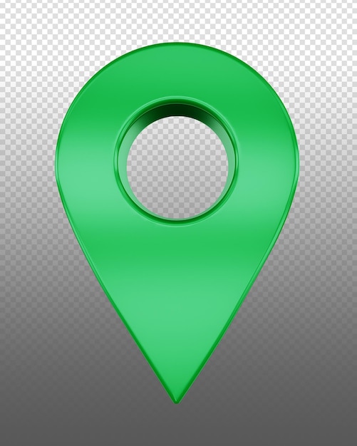 Gratis PSD grøn 3d lokations pin ikon