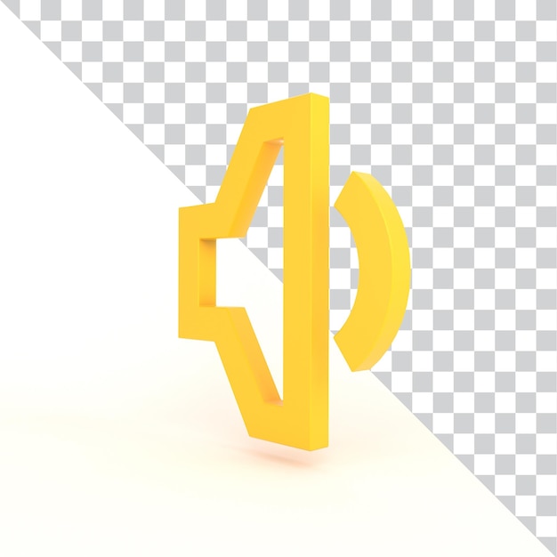 Gratis PSD gul 3d-høyttalerikon