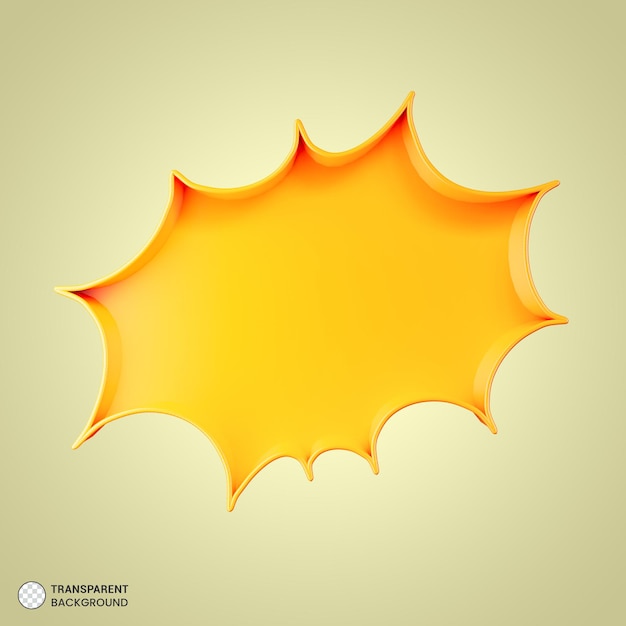 Gratis PSD gul serietidningsbubbla ikon 3d-rendering illustration