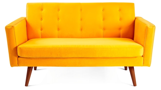 Gratis PSD gul sofa isolert