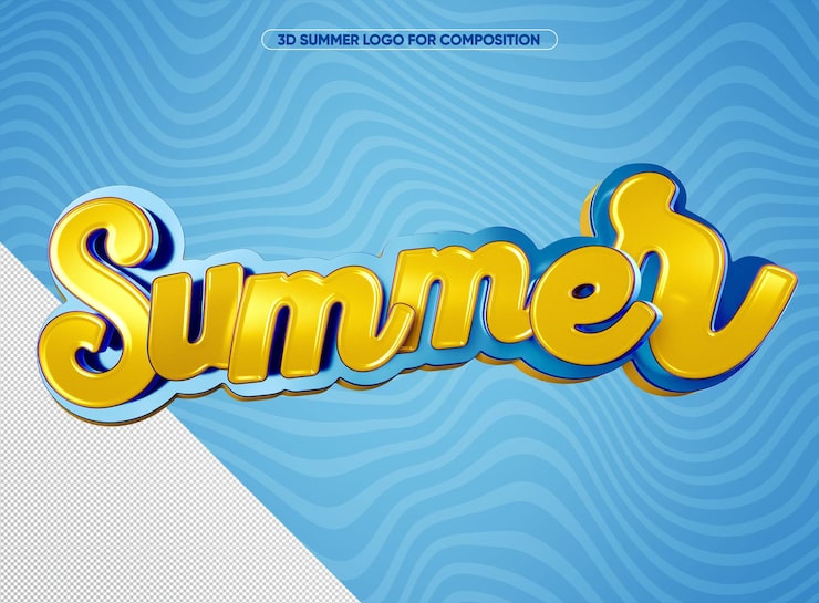Gratis PSD gult sommerlogo til salg