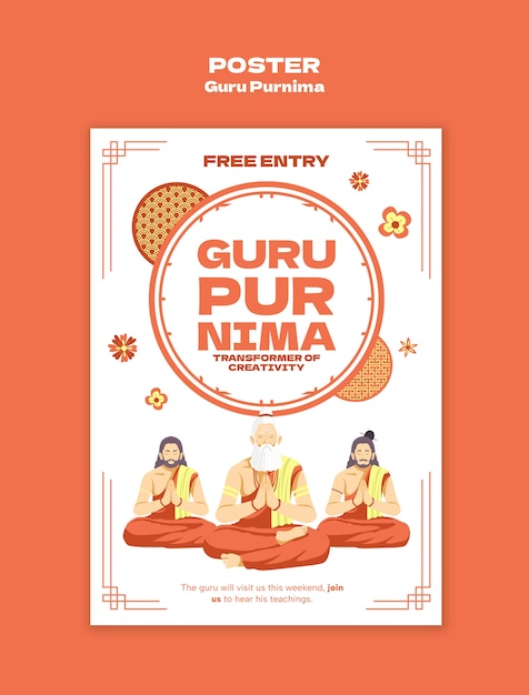 Gratis PSD guru purnima-mal for feiring
