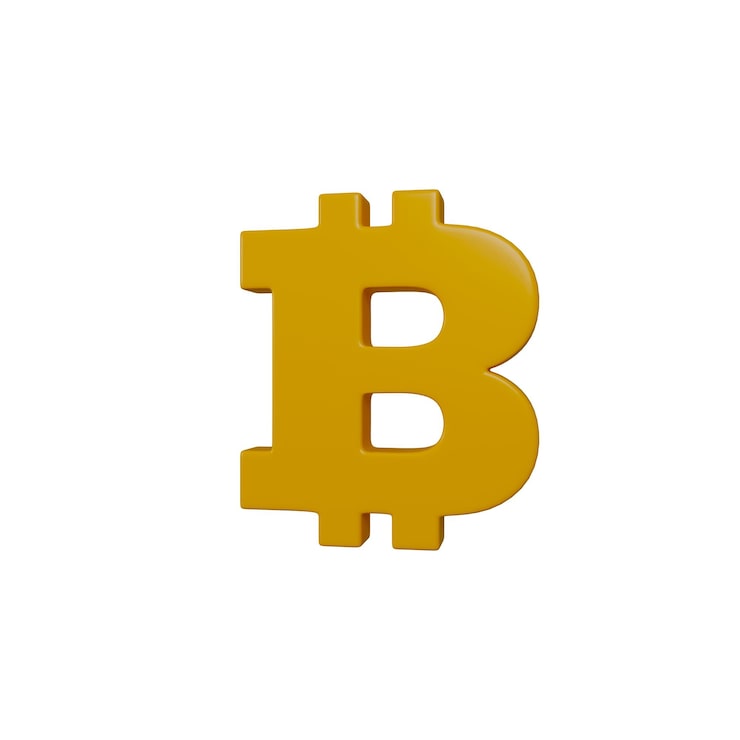 Gratis PSD gyllene 3d bitcoin-symbol