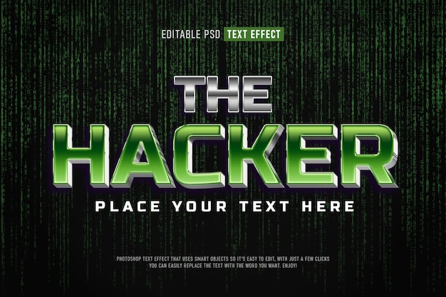 Gratis PSD hacker 3d psd teksteffekt