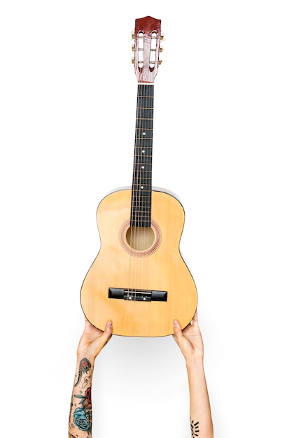 Gratis PSD hand som håller gitarr