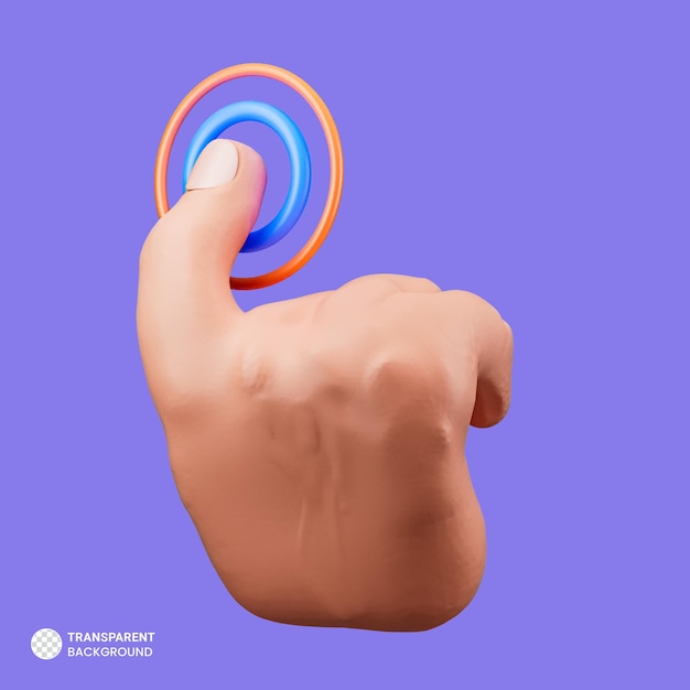 Gratis PSD håndklik 3d-ikon computercursor