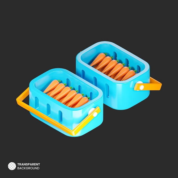Gratis PSD handlekurv isolert 3d-gjengivelsesikon
