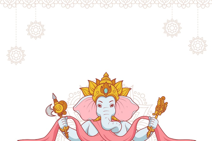 Gratis PSD handritad ganesh-illustration