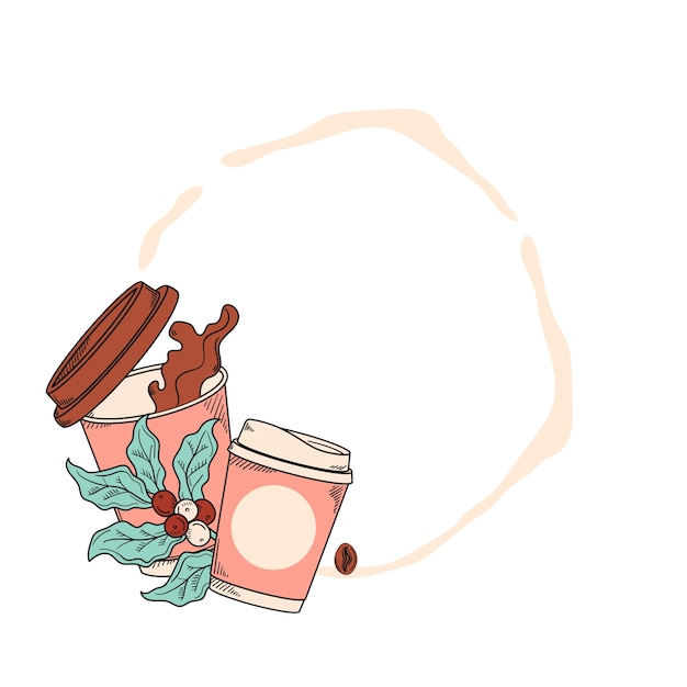 Gratis PSD handritad kaffekopp isolerad