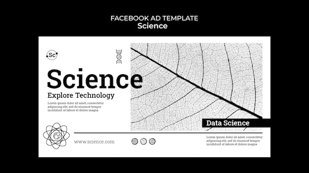 Gratis PSD håndtegnet vitenskapskonsept facebook-mal