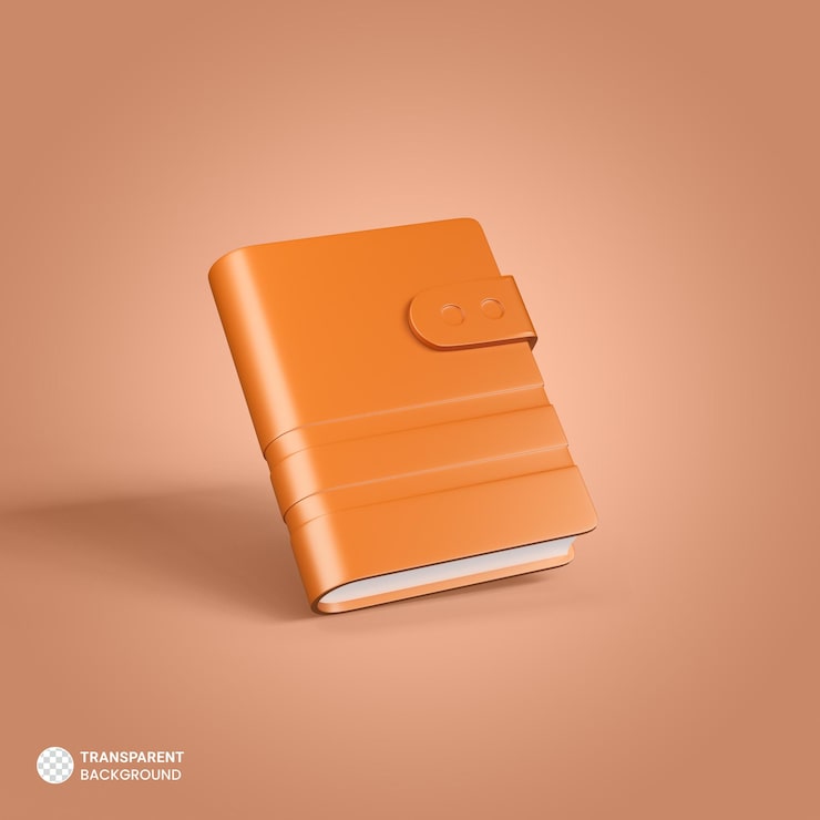 Gratis PSD hardcover notesbog dagbog ikon isoleret 3d gengivelse illustration