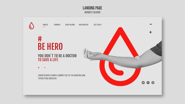 Gratis PSD hjemmeside for bloddonation