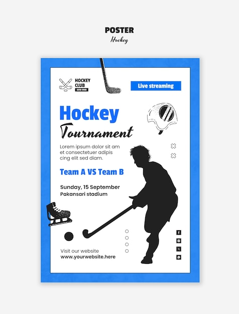 Gratis PSD hockey skabelondesign