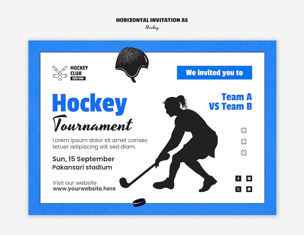 Gratis PSD hockey skabelondesign