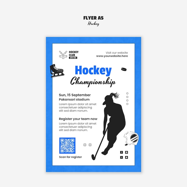 Gratis PSD hockey skabelondesign