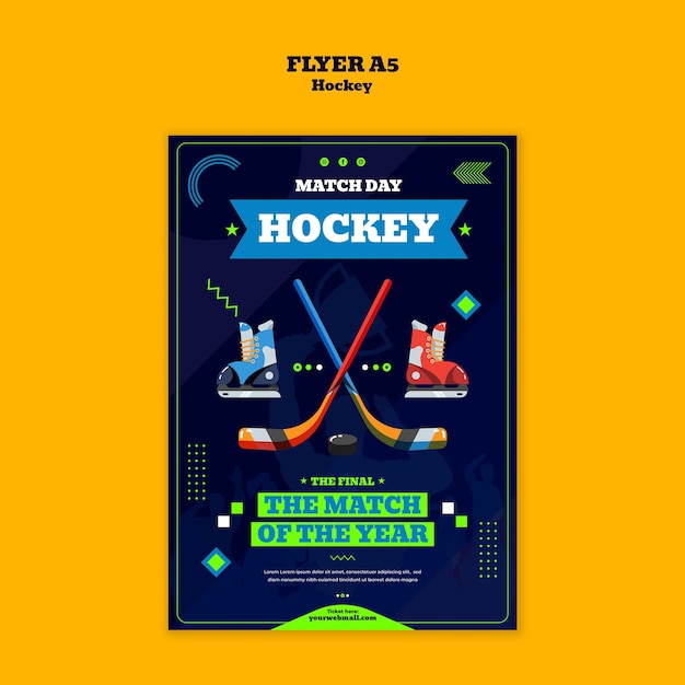 Gratis PSD hockey skabelondesign