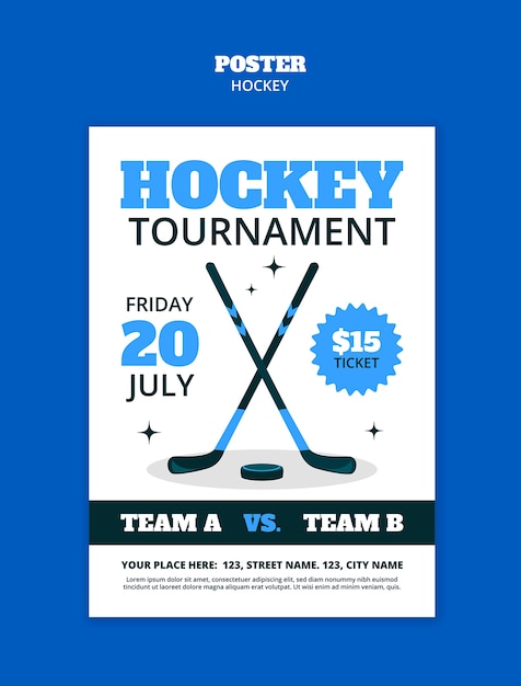 Gratis PSD hockey skabelondesign