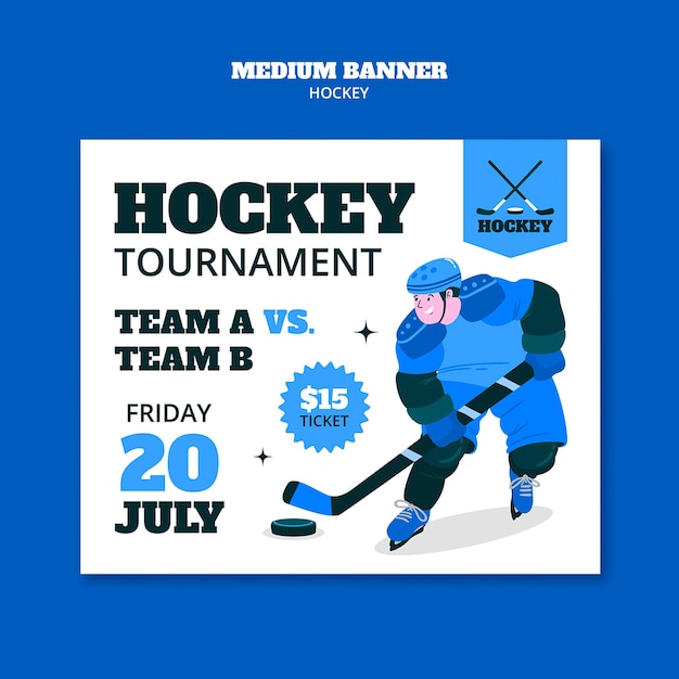 Gratis PSD hockey skabelondesign