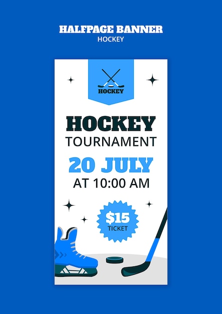 Gratis PSD hockey skabelondesign