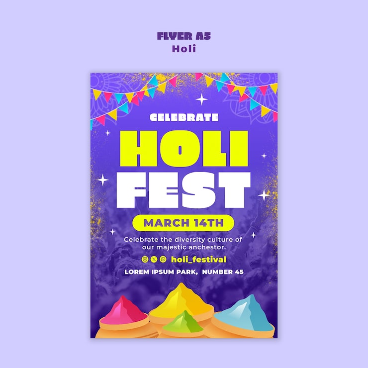 Gratis PSD holi fest flyer