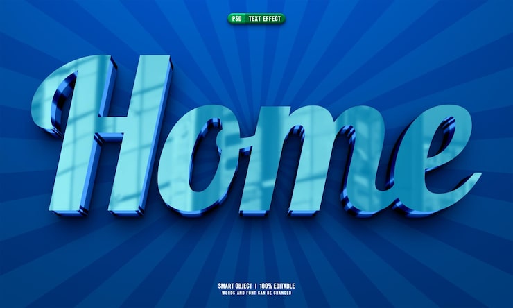 Gratis PSD home 3d redigerbar tekst effekt