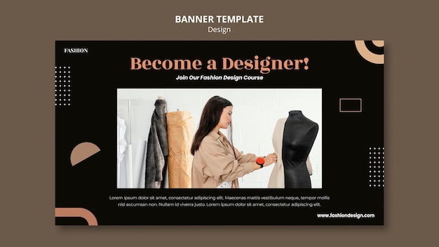 Gratis PSD horisontal banner skabelon til modedesigner