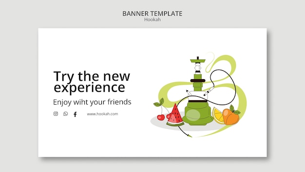 Gratis PSD horisontal bannermal for hookah-smaker