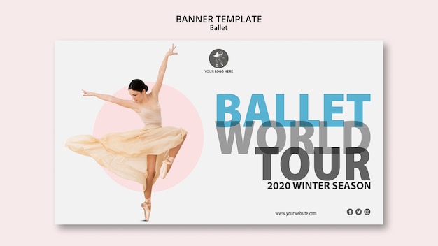 Gratis PSD horisontalt banner til balletforestilling