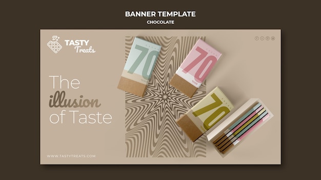 Gratis PSD horisontalt banner til chokolade